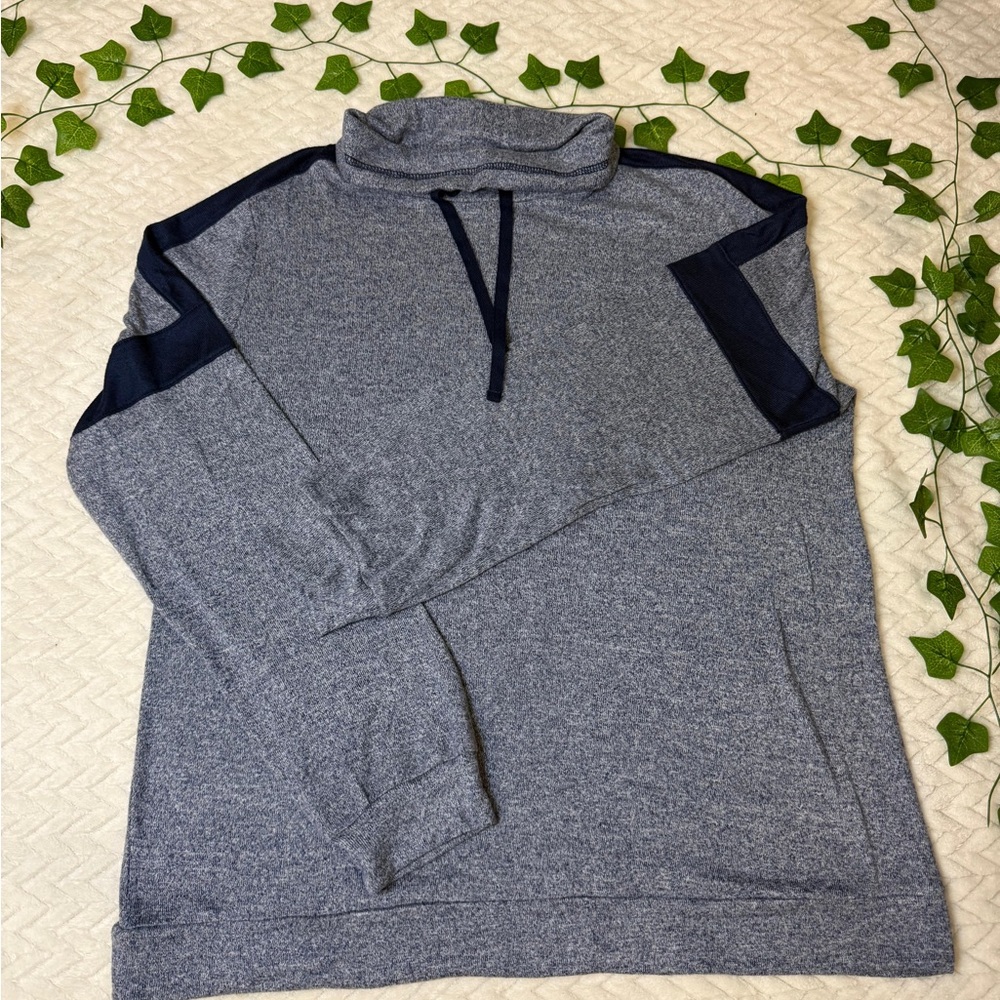 St. John's Bay Heathered Gray and Navy Pullover